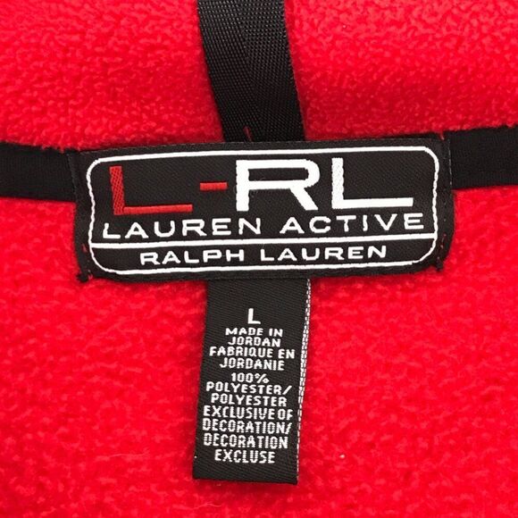 L-RL Lauren Active Ralph Lauren Full Zip Fleece Jacket Women's Large Red Outdoor - Picture 9 of 10